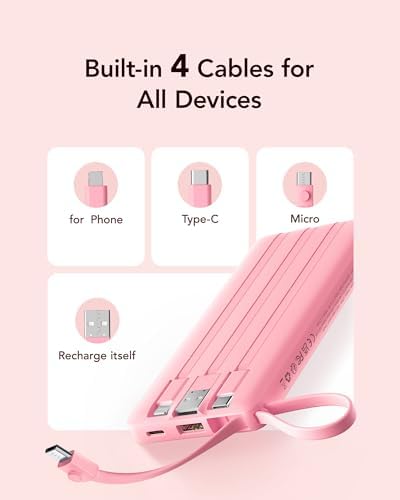 31mQ0RJo6IL._AC_.jpg VRURC Portable Phone Charger, Built-in 4 Cables USB C Power Bank 10000mAh