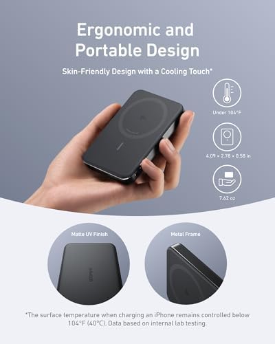 Slim 10,000mAh Magnetic Battery Pack, Qi2 Certified 15W Ultra-Fast Compatible Portable Charger