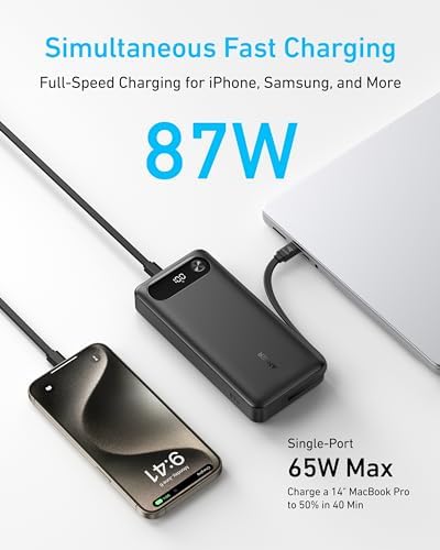 Anker Power Bank, 20,000mAh Travel Essential Portable Charger