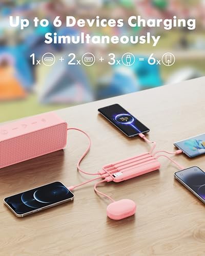 10000mAh Power Bank 6 Outputs 3 Inputs 3A Fast Charger