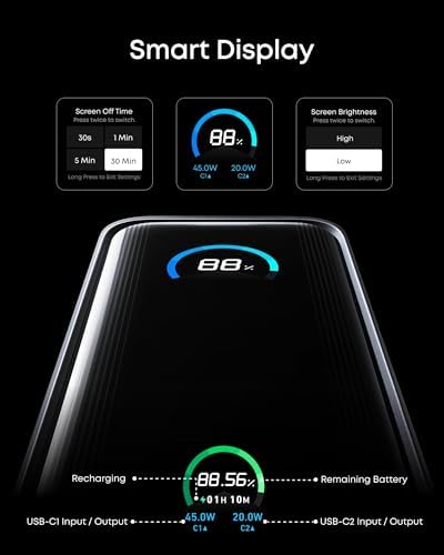41YZP21vc3L._AC_.jpg 9,600mAh Battery Pack with 65W Output Wall Charger, Supports PD 3.0 and