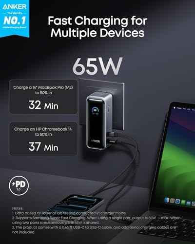 41dEmONpviL._AC_.jpg 9,600mAh Battery Pack with 65W Output Wall Charger, Supports PD 3.0 and
