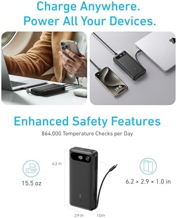 Anker Power Bank, 20,000mAh Travel Essential Portable Charger