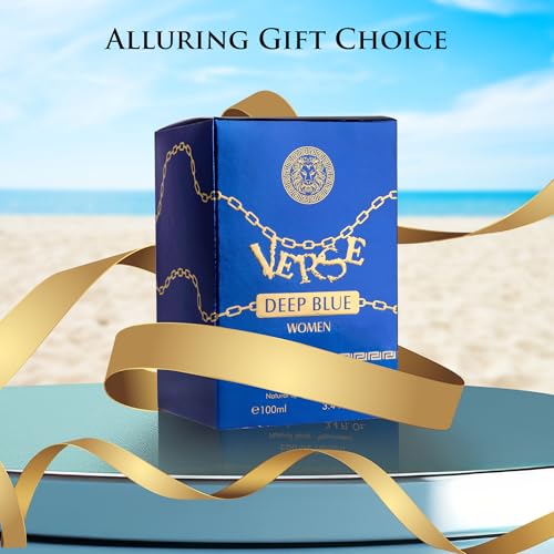 Version 1.0.0 Verse Deep Blue for Women EDP 3.4 fl Oz- Floral, Fruity & Woody Accords