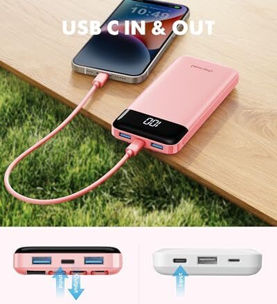 10000mAh Power Bank 6 Outputs 3 Inputs 3A Fast Charging Compatible