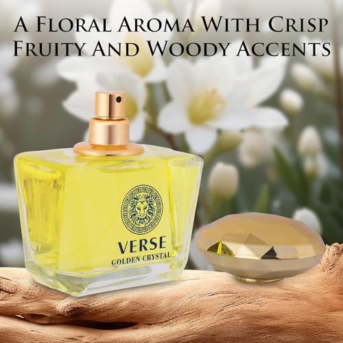 Version 1.0.0 Verse Golden Crystal for Women 3.4 fl Oz - Floral Fruity Fragrance