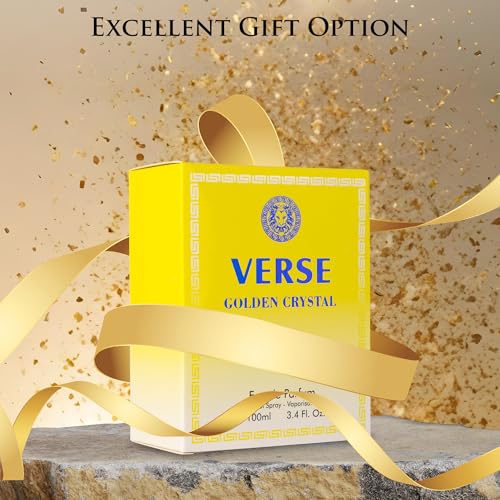 Version 1.0.0 Verse Golden Crystal for Women 3.4 fl Oz - Floral Fruity Fragrance